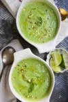 Sopa fría de aguacate y pepino